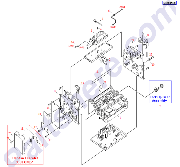HP parts picture diagram for C9124-00003
